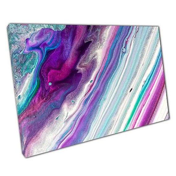 Abstract Marbled Canvas Art Vibrant Paint Spill Wall Decor For Home & Office - Ready To Hang - image 1