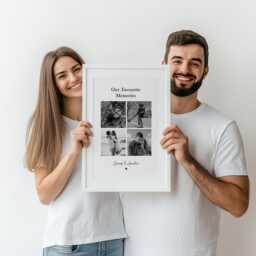 Personalised Valentines Day Gift. Photo Collage Print. Couple Wall Art For Boyfriend Or Girlfriend. Anniversary Gift Him Her. Custom Poster - thumbnail 3