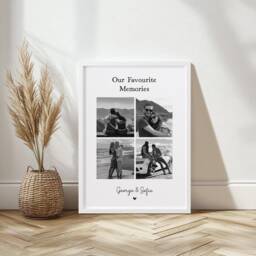 Personalised Valentines Day Gift. Photo Collage Print. Couple Wall Art For Boyfriend Or Girlfriend. Anniversary Gift Him Her. Custom Poster - thumbnail 2