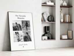 Personalised Valentines Day Gift. Photo Collage Print. Couple Wall Art For Boyfriend Or Girlfriend. Anniversary Gift Him Her. Custom Poster - thumbnail 1