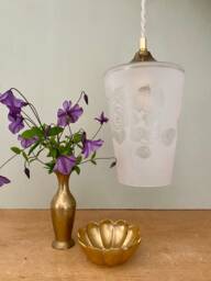Vintage Frosted Glass Globe Pendant Light - thumbnail 1