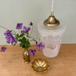 Vintage Frosted Glass Globe Pendant Light - thumbnail 2
