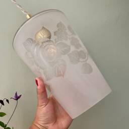 Vintage Frosted Glass Globe Pendant Light - thumbnail 3