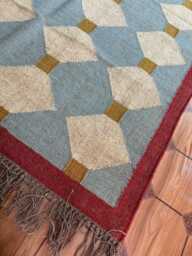 Handwoven Wool Jute Kilim Rug, Traditional Indian Dhurrie, Custom Size