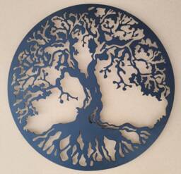 Black Tree Of Life Metal Wall Art 60cm Industrial Decor - thumbnail 1