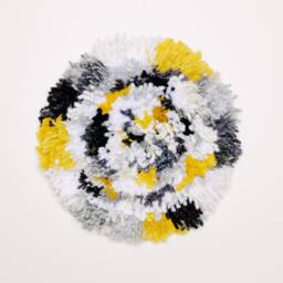 Custom Round Shag Wall Weaving - Boho Chic Tapestry Art - 40cm Diameter