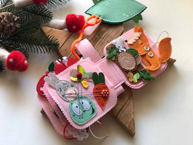 Personalised Felt Quiet Book From 6 Month To 2 Years, Educational Book, Felt Busy Book, Baby Activity Book. Activity Toys - image 1