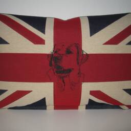 Large Cushion Labrador Head Embroidered On Union Jack - thumbnail 3
