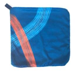 Blue Cuddle Blanket, Boy Minky Blankie, Lovey, Baby & Orange New Gift, Modern Nursery - thumbnail 2