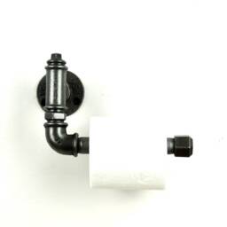 Industrial-style Cast Iron Toilet Paper Holder Made From Plumbing Pipes - thumbnail 3