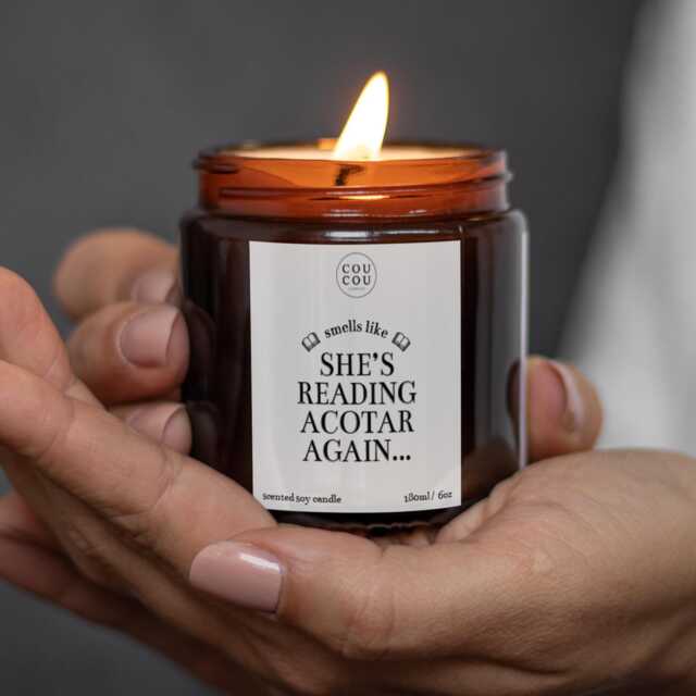 Smells Like She's Reading Acotar Again Candle, Book Lover Gifts, Luxury Soy Wax - image 1