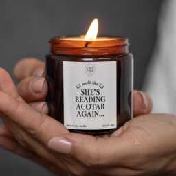 Smells Like She's Reading Acotar Again Candle, Book Lover Gifts, Luxury Soy Wax - thumbnail 1