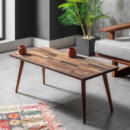 Solid Walnut Coffee Table, Mid-Century Modern Living Room Furniture, Wooden Minimalist Table - thumbnail 1