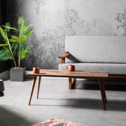Solid Walnut Coffee Table, Mid-Century Modern Living Room Furniture, Wooden Minimalist Table - thumbnail 2