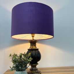 Purple Velvet Drum Lampshade/ Ceiling Shade William Morris Blue Willow Interior