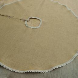 Rustic Christmas Tree Skirt Burlap Decorations Country Decor - thumbnail 3