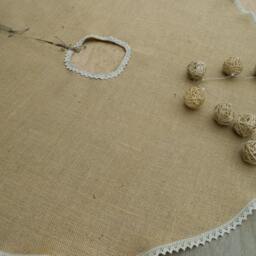 Rustic Christmas Tree Skirt Burlap Decorations Country Decor - thumbnail 2