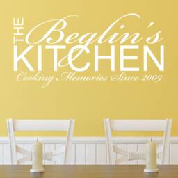 Personalised Kitchen Wall Sticker Cooking Memories Vinyl Decal Transfer Dining Room Cafe Surname - thumbnail 2