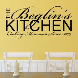 Personalised Kitchen Wall Sticker Cooking Memories Vinyl Decal Transfer Dining Room Cafe Surname - thumbnail 1