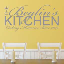 Personalised Kitchen Wall Sticker Cooking Memories Vinyl Decal Transfer Dining Room Cafe Surname - thumbnail 3