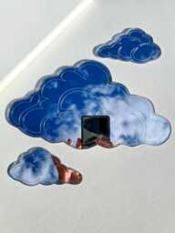 Cloud Mirror Set Dreamy Wall Decor Boho Room Aesthetic Sky Cute Bedroom Nature Art Nursery Baby Gift Kids - thumbnail 1