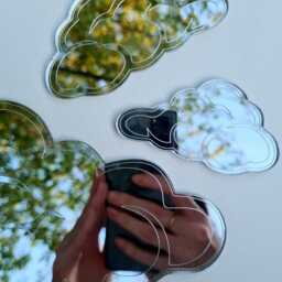 Cloud Mirror Set Dreamy Wall Decor Boho Room Aesthetic Sky Cute Bedroom Nature Art Nursery Baby Gift Kids - thumbnail 2