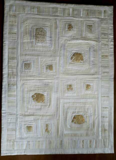 Wall Hangings Decor White Beige Gold Patchwork Quilted - image 1