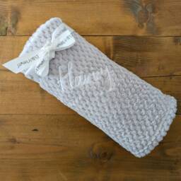 Personalised Embroidered Baby Blanket Soft Waffle Knit, Newborn Gift - thumbnail 2