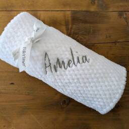 Personalised Embroidered Baby Blanket Soft Waffle Knit, Newborn Gift - thumbnail 4