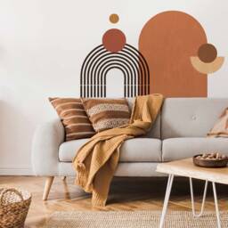 Boho Arch & Shapes Mega Stencil Kit - Abstract Rainbow Designs For Wall Art Quick Diy Room Transformation - thumbnail 2