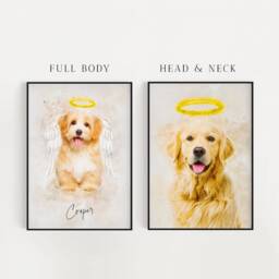 Custom Pet Portrait, Passed Away Loss, Memorial, Cat Dog Gift, Canvas Print, Photo, Animal Portrait Drawing - thumbnail 2