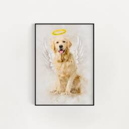 Custom Pet Portrait, Passed Away Loss, Memorial, Cat Dog Gift, Canvas Print, Photo, Animal Portrait Drawing - thumbnail 1