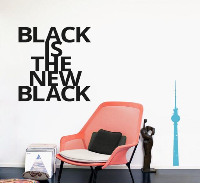Black Is The New Quote Sticker, Wall Decal, Urban Street Art Style, Typo Art, Design - image 1
