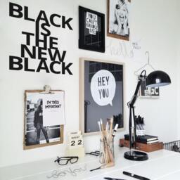 Black Is The New Quote Sticker, Wall Decal, Urban Street Art Style, Typo Art, Design - thumbnail 2