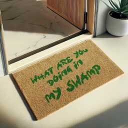 What Are You Doing in My Swamp, Custom Shrek Doormat, Get Outta Swamp Quote, Housewarming Gift, Inspired Decor, Funny Welcome Mat - thumbnail 3