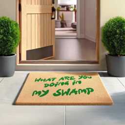 What Are You Doing in My Swamp, Custom Shrek Doormat, Get Outta Swamp Quote, Housewarming Gift, Inspired Decor, Funny Welcome Mat - thumbnail 2