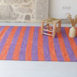 Large Lavender & Orange Rug 140x200cm, Living Room Rug, Colored Bedroom Nursery Modern Aesthetic - thumbnail 2
