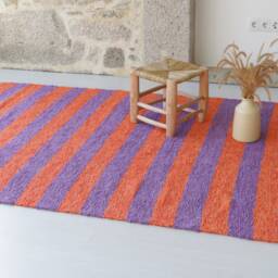 Large Lavender & Orange Rug 140x200cm, Living Room Rug, Colored Bedroom Nursery Modern Aesthetic - thumbnail 3
