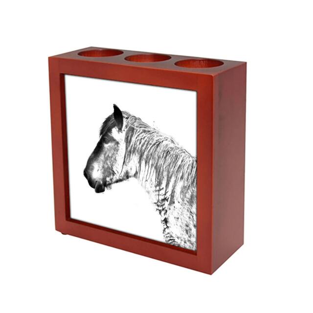 Belgian Horse, Draft Horse - Wooden Stand For Candles/Pens With The Image Of A Horse New Collection - image 1
