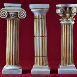 Ancient Greek Doric Corinthian Ionic Order Column Set Pedestal Temple 6.5 Inch - 16, 5 cm - thumbnail 2
