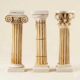 Ancient Greek Doric Corinthian Ionic Order Column Set Pedestal Temple 6.5 Inch - 16, 5 cm - thumbnail 1