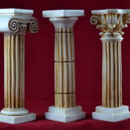 Ancient Greek Doric Corinthian Ionic Order Column Set Pedestal Temple 6.5 Inch - 16, 5 cm - thumbnail 3