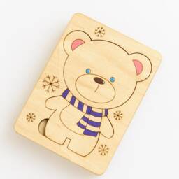 Wooden Counting Puzzle Montessori Wooden Shape Be??r Toy Multi Layer Educational Animal Sorter - thumbnail 2