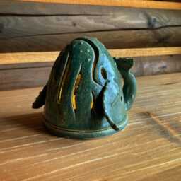 Handmade Lightwhale, Wheel Thrown, Ceramic Luminary, Luminary Whale, Tealight Holder, Handmade Whale Tealight, Art - thumbnail 2