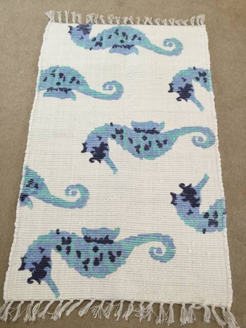 Rag Rug/Chindi /Scandinavian Area Rug, Boho Chic Hippie, Rag Rughand Painted 100% Cotton - image 1