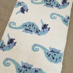 Rag Rug/Chindi /Scandinavian Area Rug, Boho Chic Hippie, Rag Rughand Painted 100% Cotton - thumbnail 2