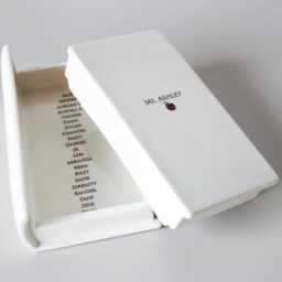 Personalized Teacher Appreciation Gift, Ceramic Keepsake Box, Book-Shaped - thumbnail 2