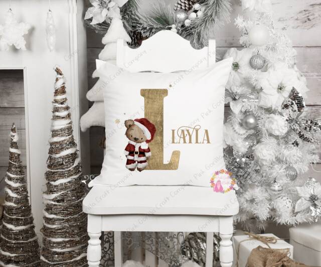 Child Pillow, Christmas Gift, Reindeer Cushion, Personalised Children's New Baby Gift For Girl, Boy, 1st Christmas - image 1
