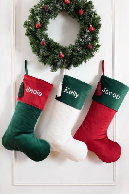 Velvet Christmas Stockings, Family Christmas Velvet Stockings - image 1