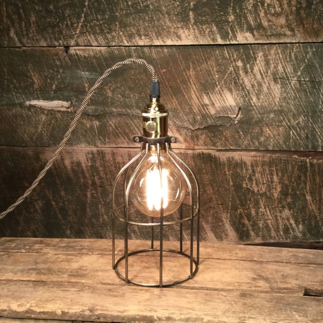 Trouble Cage Table Lamp By Stonehill Design - Desk Industrial Lighting - image 1